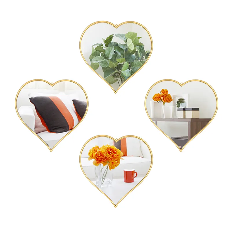 Heart Wall Mirror Vintage Decorative plastic Mirrors for Living Room Bathroom Bathroom Mirror