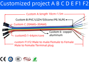 컬러풀 구리 듀폰 케이블 10CM 15CM 20CM 30CM 40CM 40핀 남성 여성 PH2.0 터미널 커넥터 브레드보드 점퍼 와이어 아두이노 프로젝트 - Product Image 6