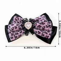 Pince à cheveux faite à la main Y2K Spice Girls Harajuku Gothic Lolita pour femme, motif léopard, cœur, dentelle, nœud