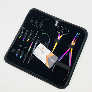 Alicate plano para extensiones de cabello, kit de herramientas de extensión de cabello de plasma múltiple de acero inoxidable de grado quirúrgico, logotipo de impresión personalizado - Product Image 1