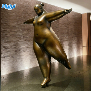 Statue de femme voluptueuse abstraite moderne grandeur nature personnalisée, sculpture en bronze coulé de style <span class=keywords><strong>Botero</strong></span> pour la décoration de jardin extérieur - Product Image 2