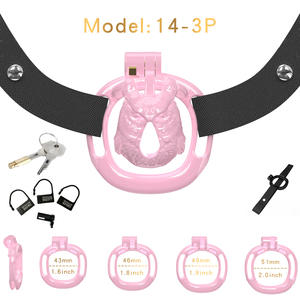 Mignon <span class=keywords><strong>mini</strong></span> dispositif de chasteté en plastique plat <span class=keywords><strong>ceinture</strong></span> cage à bite godes en forme d'animal pour hommes jouets sexuels avec verrouillage du pénis - Product Image 4