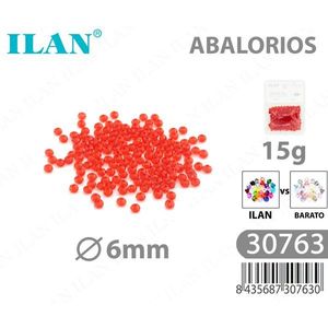 Ilan Abalorios Perline Rotonde Rosse 6mm 15g Componenti per Creazione di Gioielli - Product Image 1