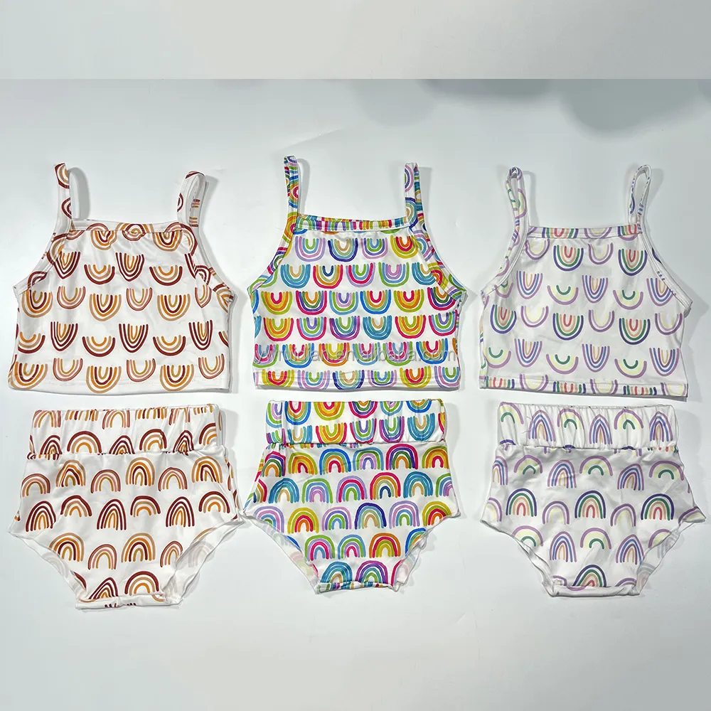 Bebek giysileri 0-6 kız 2 parça bebek çocuk iki adet mayo çocuk kız plaj mayo yaz çocuk kız kıyafetler 2 adet