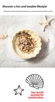 Bol pour animaux de compagnie en céramique en forme de coquille moderne et écologique - Design inspiré de l'océan pour chiens, chats, petits animaux - Mangeoire à eau et à nourriture imperméable