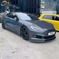 Pour Tesla S-Type Kit de carrosserie large en fibre de carbone amélioré RZ Style passage de roue pare-chocs de voiture jupe latérale Kit de carrosserie de qualité supérieure et durable