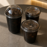 Gobelets jetables noirs en PET anti-fuite avec couvercles à bec verseur 12oz transparents sans paille pour boissons froides, café glacé, jus - Mariage