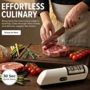 Aiguiseur de couteaux électrique, outil d'affûtage rapide, rechargeable, avec base antidérapante, aiguiseur de lames de cuisine portable - Product Image 6
