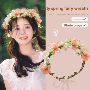 ที่คาดผมดอกไม้ประดิษฐ์ <span class=keywords><strong>LO</strong></span>-883 พวงหรีดดอกไม้สไตล์โบโฮสำหรับเจ้าสาวและการถ่ายภาพในงานเทศกาล - Product Image 3