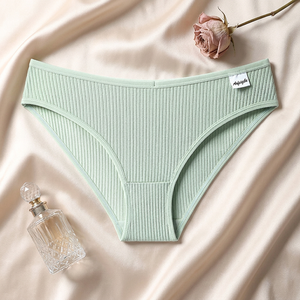 Culottes côtelées en coton vert clair pour femmes, couleur unie, taille mi-haute, respirantes, douces et extensibles, vente en gros - Product Image 4