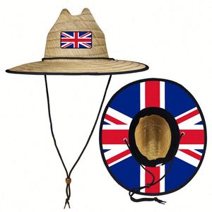 Wholesale Hollow <b>Straw</b> <b>Hat</b> Customized Logo Women <b>Men</b> Wide Brim Sombreros Surf Summer Printed Sun <b>Hat</b> Lifeguard <b>Straw</b> <b>Hats</b> - Product Image 3