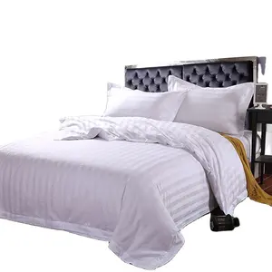 酒店用品批发床单套装/酒店床套被套/3 厘米白色条纹二手酒店床上用品集