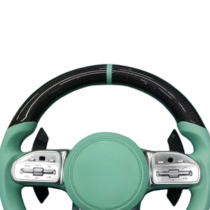 Volante de Fibra de Carbono Forjado Personalizado para <span class=keywords><strong>Mercedes</strong></span> Benz para W205 W222 W204 CLS C63 G500 G63 - Edición Azul Tiffany Q50/QX50 - Product Image 3