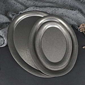 Copo de nieve japonés Vintage ovalado 304 plato de restaurante de acero inoxidable bandeja de postre <span class=keywords><strong>vajilla</strong></span> de cocina - Product Image 2