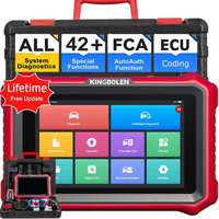 KINGBOLEN K8 PRO Escáner de Diagnóstico Universal para Automóviles, Sistema Completo OBD2, Codificación ECU, Función FCA AutoAuth, Rojo