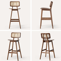 Chaise de bar en bois massif, tabouret haut, chaise de salle à manger de restaurant