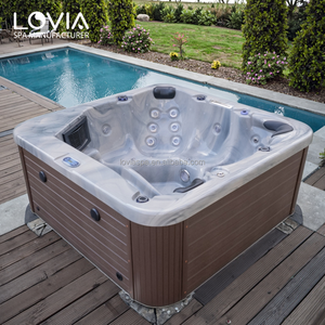 Bañera de hidromasaje personalizada para 4 y 6 personas, bañera de Spa de masaje con calefacción, jacuzzi para exteriores, bañera de hidromasaje de chorro acrílico para exteriores - Product Image 1