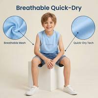 Ensemble 2 pièces d'été à séchage rapide, manches courtes et shorts, tenue de sport athlétique confortable pour jeunes, vente en gros