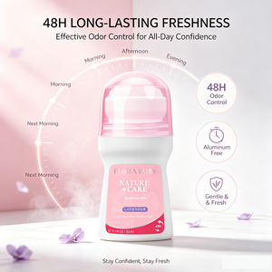 Nuevo desodorante orgánico en roll-on para mujer, antitranspirante, anti-fricción, no irritante, control natural del sudor, protección de 48 horas. - Product Image 4