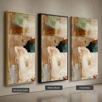 Peintures et décorations murales, peinture à l'huile faite à la main, style Wabi-Sabi, abstrait, impasto, grand format, encadrée en aluminium, personnalisable, Art déco