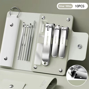 ชุดอุปกรณ์ทำเล็บมือสแตนเลส10ชิ้นแบบพกพาที่ตัดเล็บตะไบเล็บชุดอุปกรณ์ทำความสะอาดหู - Product Image 6
