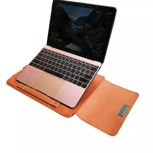 4 In 1 Laptop Sleeve Voor Macbook Air Pro 13 Case, mannen Zakelijke Laptop Aktetas Tas Lederen 12 "13 14 15.4" Inch