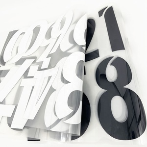 Plaque de porte extérieure rétroéclairée à LED pour numéro de maison, chiffres flottants, en PVC et aluminium, personnalisable pour boutique, bureau, décoration - Product Image 1
