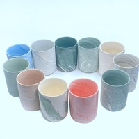 Pot à bougie cylindrique en céramique nordique LK Packaging Lingka de haute qualité, décoration de Noël pour la maison, pot imprimé à la main en sérigraphie