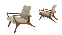 Fauteuil lounge en chêne massif, chaise d'appoint moderne, canapé individuel rembourré, mobilier hôtelier pour hôtel, villa, hall d'entrée, salle de lecture
