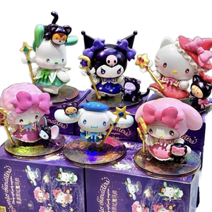 San Rio Kulomi Melody Tide Play Doll Adornos Hechos a mano PVC Starry Night Party Mage Blind Box Perfect Frozen Regalo de cumpleaños - Product Image 1