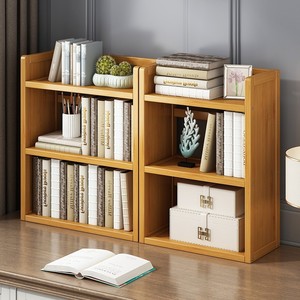 Desktop storage shelf, multi-tiered wooden cabinet, simple small bookshelf, tiered office desk storage rack, popular online - Product Image 1