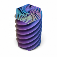 Jouet anti-stress cinétique géométrique en spirale hexagonale imprimé en 3D, jouet sensoriel de bureau à dégradé, vente en gros
