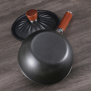<span class=keywords><strong>Wok</strong></span> in ghisa da 18cm/20cm <span class=keywords><strong>wok</strong></span> in ferro per una persona singola senza rivestimento <span class=keywords><strong>wok</strong></span> con coperchio piccolo - Product Image 5