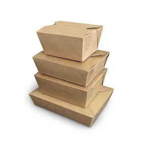 Tùy Chỉnh In Ấn Phân Hủy Sinh Học Ăn Trưa Takeaway Thực Phẩm Kraft Hộp Giấy - Product Image 4