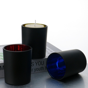 Bougie de peinture en aérosol noir tasse vide rétro bricolage chandelier tasse d'aromathérapie en verre fait <span class=keywords><strong>maison</strong></span> ornements de chandelier romantique - Product Image 4