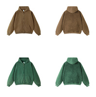 HEALY Veste zippée personnalisée, sweat à capuche vintage délavé, manteau épais à capuche style streetwear avec vêtements d'extérieur de haute qualité