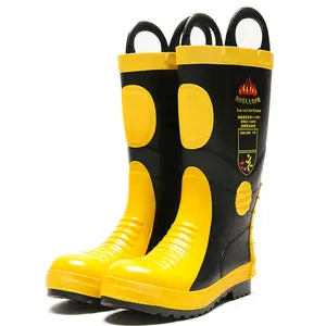 Chinesische Brandschutz stiefel Hersteller CE Standard Fire Fighting Gummistiefel