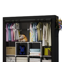 Armoire de chambre moderne pliable en tissu Wayon pour appartement avec porte zippée, plusieurs étagères et espace de suspension
