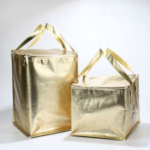 Sac isotherme portable, écologique, en polyester, isolé, en matériau thermique PP, motif imprimé pour le stockage de nourriture froide, de gâteaux - Product Image 3