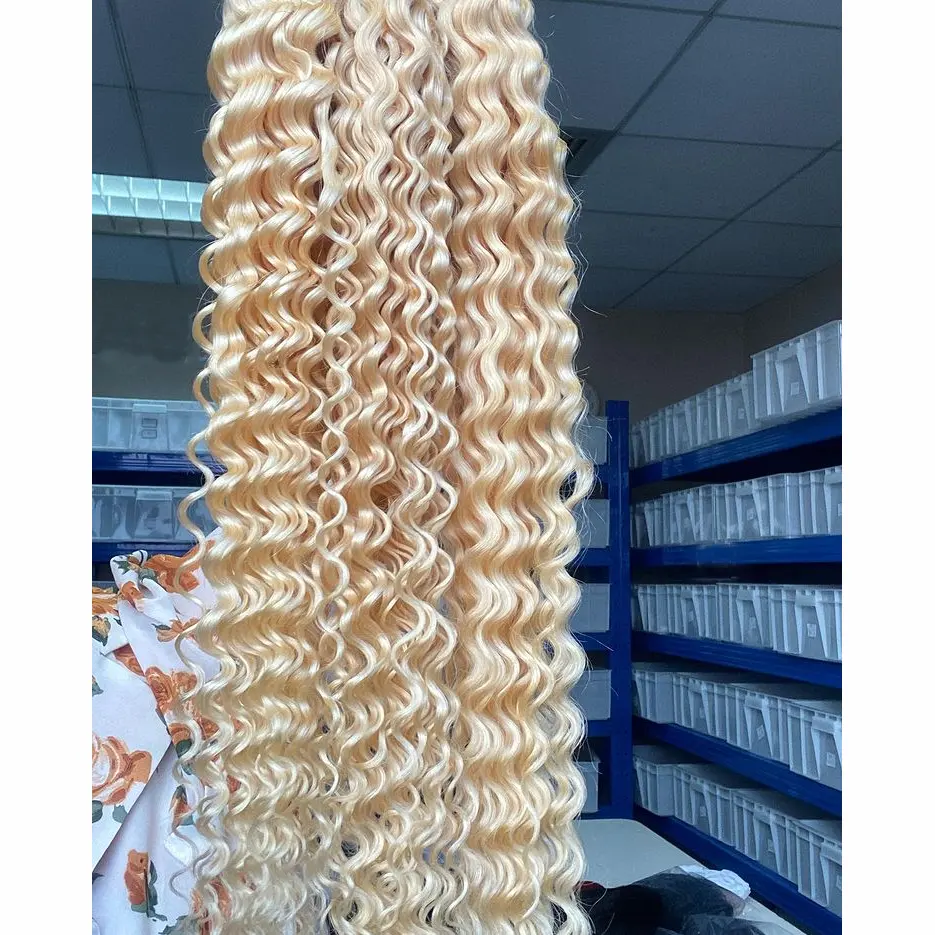 Wholesale 613 Cuticle Aligned Virgin Hair,Russian Blonde Virgin Human Hair Bundle,30 Inch Blonde Brazilian Human Hair Extension