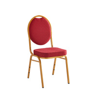 Chaises de banquet en tissu empilables personnalisables pour événements de mariage en or bon marché en gros, chaises d'hôtel, cadre en fer pour salle
