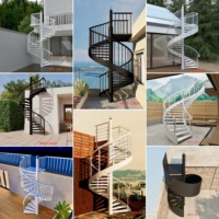 Escalier en arc à double poutre incurvée en acier inoxydable de qualité supérieure pour balcon et toit extérieur