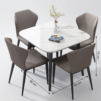 Table à manger carrée moderne en pierre pour 4 personnes, pour appartement, maison, hôtel, meubles de salle à manger assemblés