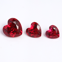 Rubis cultivé en laboratoire Rubis rouge de qualité supérieure Pierres précieuses synthétiques en vrac en forme de cœur Rubis de laboratoire de taille personnalisée de 1Ct à 10Ct