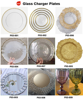 Vente en gros Assiettes de charge transparentes en plastique Assiettes de charge en or en vrac Mariage