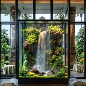 Verde simulato paesaggio artificiale cascata sistema tocco della natura decorazione interna/esterna con erba tipo di pianta - Product Image 4