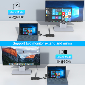 12 in1マルチポートMSTハブUSB3.0 SurfaceユニバーサルラップトップVGAHDMIレプリケータータイプCドッキングステーション (Surfaceシリーズ用) - Product Image 3