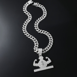 สร้อยคอจี้รูปทรงเรขาคณิตขายดี สไตล์ฮิปฮอป  ปรับแต่งได้  สร้อยคอเรขาคณิตสำหรับทุกเพศ  เครื่องประดับแฟชั่น - Product Image 2