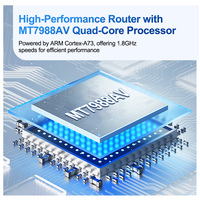Venta caliente 5G SIM OpenWRT 2,5G WAN 4GE LAN Tri-Band WiFi 2,4G 5,8G 6,0 GHz 19000Mbps CPU 1,8 GHz Enterprise Router