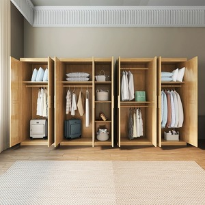 Armario Nórdico de Madera Maciza con Puertas Dobles, Estilo Moderno Minimalista, Gran Capacidad, Mueble de Almacenamiento para Dormitorio - Product Image 4
